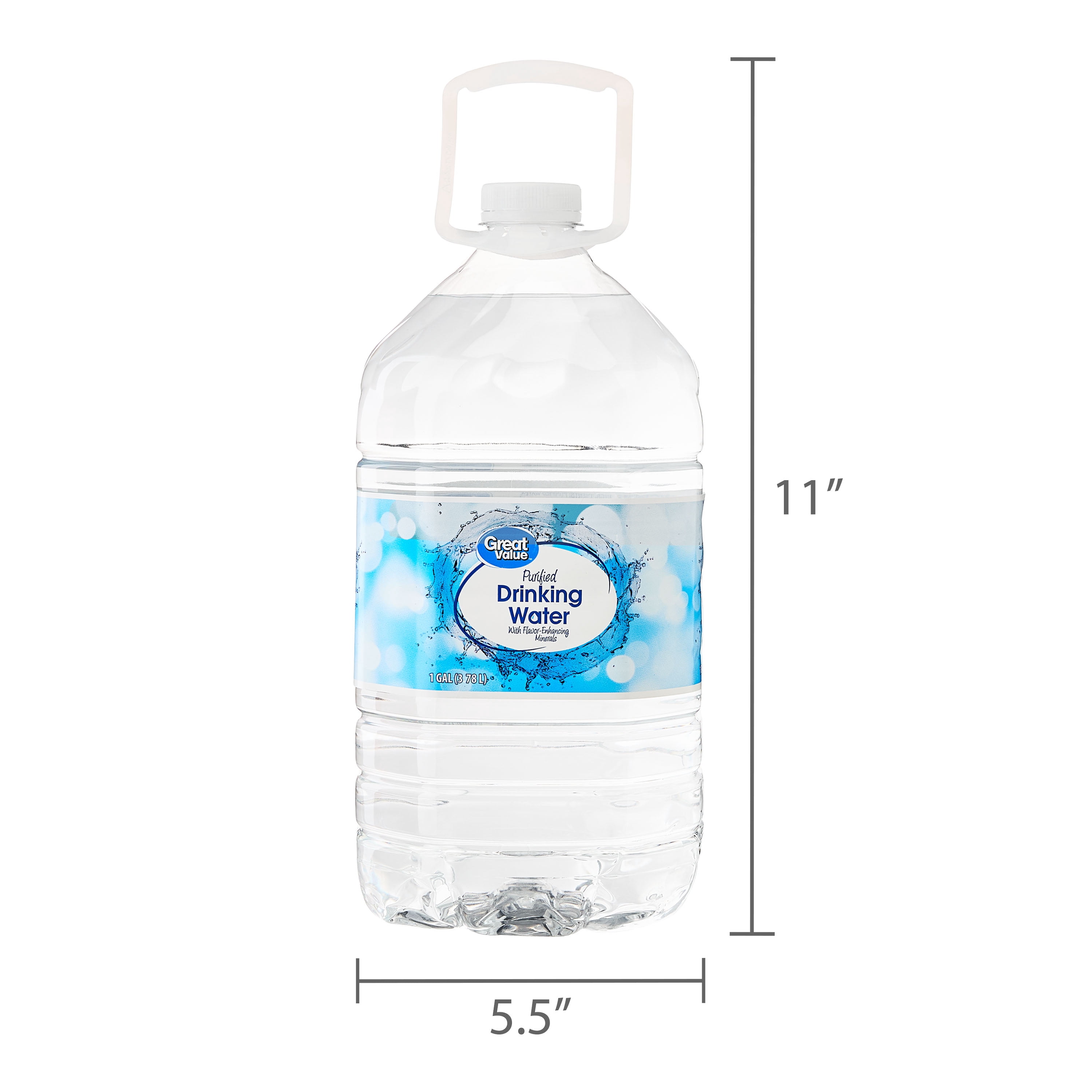 Great Value Purified Drinking Water, PET 1 Gallon bottle