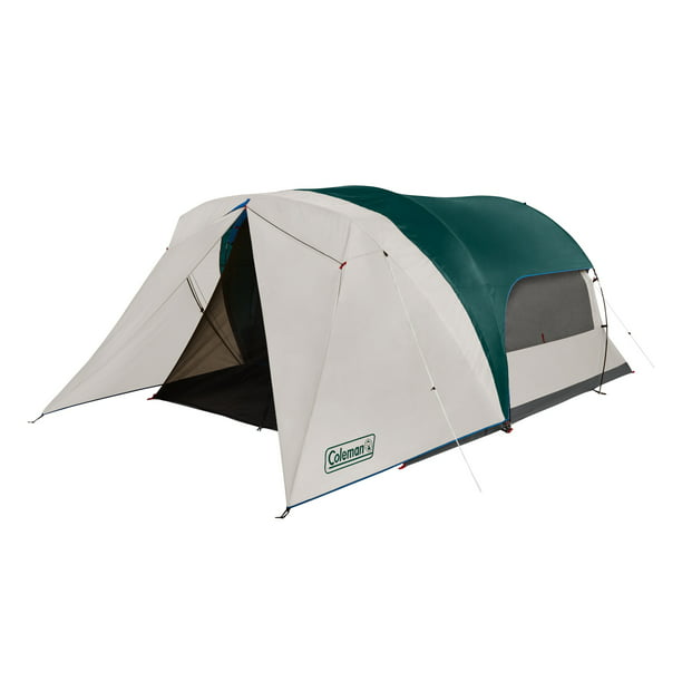 Coleman 6-Person Cabin Tent with Enclosed Screen Porch, 2 Rooms, Green ...