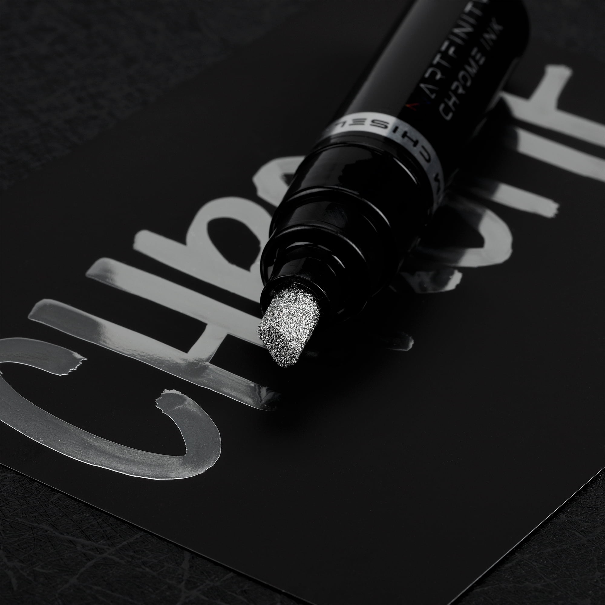 Artfinity Rich MetAllic Markers - Professional MetAllic Markers for Artists, Drawing, CAlligraphy, & More! - [Chrome - 8.5mm Chisel Nib]