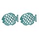 thumbnail image 1 of Zeckos Juego de salvamanteles decorativo de pescado con filigrana de hierro fundido azul turquesa tropical de 2 piezas Zeckos 68304, 1 of 3