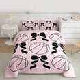 thumbnail image 2 of Feelyou Fashion Bow-tie Kids Twin Comforter Sets, Cartoon Basketball Bedding Set, 2 Pieces, 2 of 8