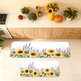 thumbnail image 3 of Watercolor Sunflowers Lavenders Kitchen Rug Set, Non-Skid Flannel Floor Mat, Extra Long Sink Runner, Soft Bathroom Mat Holiday Decor, 3 of 10