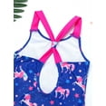 thumbnail image 4 of YONGHS Kids Girls Swimsuit Criss Cross Back One Piece Swimming Bathing Suit Beachwear Sapphire 8, 4 of 7