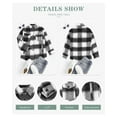 thumbnail image 6 of SMZ Women's Flannel Plaid Shacket - Long Sleeve Button-Down Jacket with Side Pockets, 6 of 6