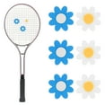 thumbnail image 1 of Tennis Racket Dampener [6PCS] - Funny Flower Shape Silicone Tennis Shock Absorber Racket Vibration Dampener [Blue, White Yellow], 1 of 7