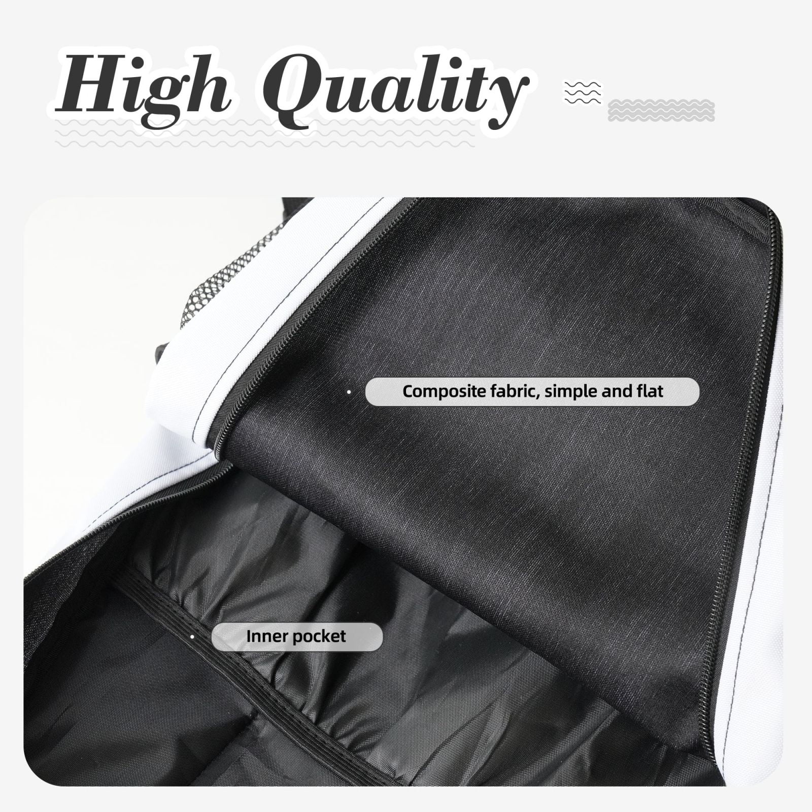 17in Backpack With Pocket Adjustable Shoulder Strap Large Capacity Zipper Opening And Closing Double Pull Head Zipper For Work Travel Sports Black White Cow Print