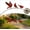 Red Sparrow, variant on Robin Garden Stake, Metal Robin Garden Sculpture, Charming Rustic Outdoor Yard Art Decorations, Decorative Lawn Ornaments, Beautiful Bird Statue Figurines for Outside Patio
