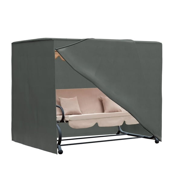 Swing Chair Cover Waterproof - 6.7ft Patio Swing Cover Anti-UV Oxford Fabric - Fade Resistant Outdoor Furniture Protector - Gray