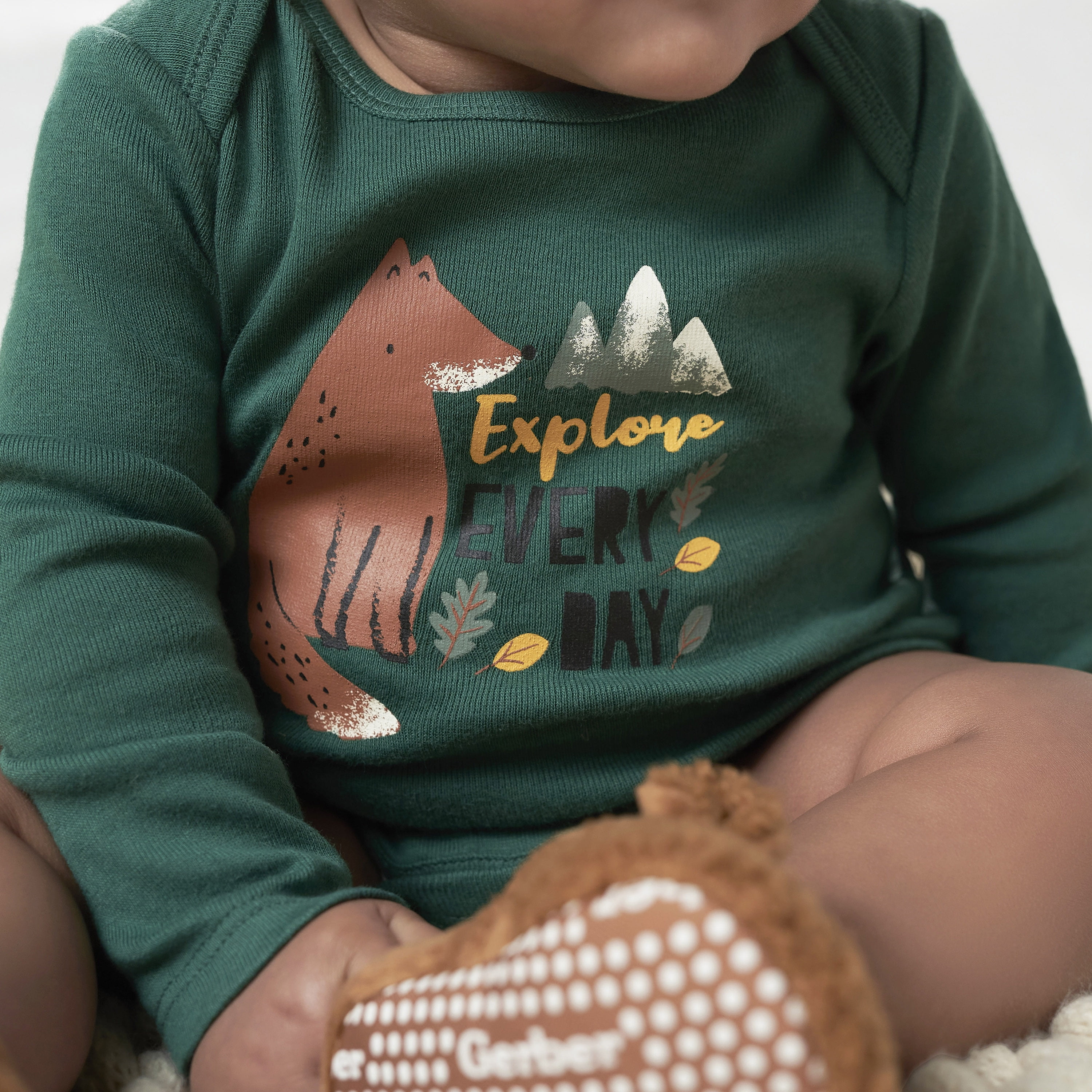 Gerber Baby Gender Neutral Long Sleeve Onesies Bodysuits, 6-Pack, Sizes Newborn - 12 Months