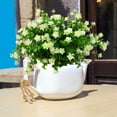 thumbnail image 5 of Viworld 8 Pack UV Resistant Outdoor Artificial Flowers Bulk Faux Plastic Plants Outside Indoor Fake Hanging Greenery Shrubs Arrangement for Backyard Window Box Porch Home Decoration (White), 5 of 13