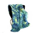 thumbnail image 3 of Plutus Green Yellow Blue Northern Lights Faux Fur Luxury Throw Blanket, 3 of 3
