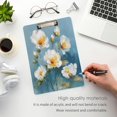 thumbnail image 4 of Acrylic Writing Board Silver 12.5*9 Inch Clipboards Transparent Acrylic Material Suitable For Office Classroom Teachers Fashion Bloggers Stationery Enthusiasts Beautiful White Flower Pattern, 4 of 9