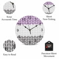 thumbnail image 5 of Wall Clock Geometric Chevron Purple Clocks PVC Silent Non-Ticking Battery Operated Decorative White Stripes Round Clock for Home Living Room Kitchen Bedroom Office School Wall Decor 14 Inch, 5 of 9