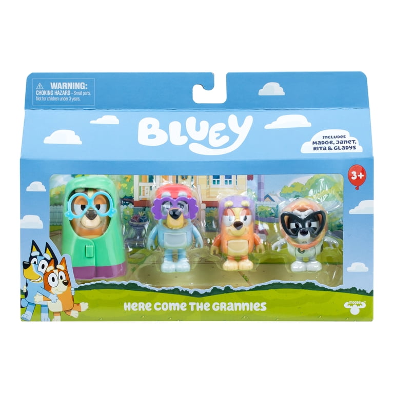 Bluey Here Come the Grannies. 4 Episode-Themed Poseable Figures