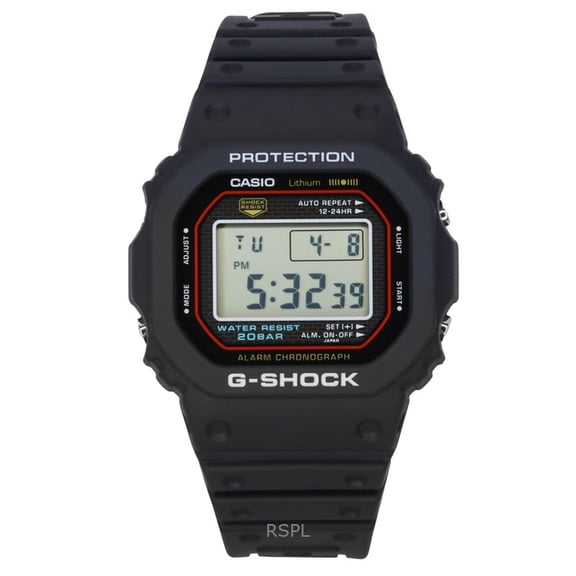 Casio G-Shock Digital Re-Creating The Original Design Of The First G-Shock Quartz DW-5000R-1A 200M Men's Watch