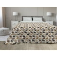 thumbnail image 1 of Dog Lover Down Alternative Comforter, I Love Pugs French Bulldogs Playing Rose Bouquets Hearts Listening, Microfiber Quilt for All Season, 5 Sizes, Pastel Brown Blue Grey, by Ambesonne, 1 of 3