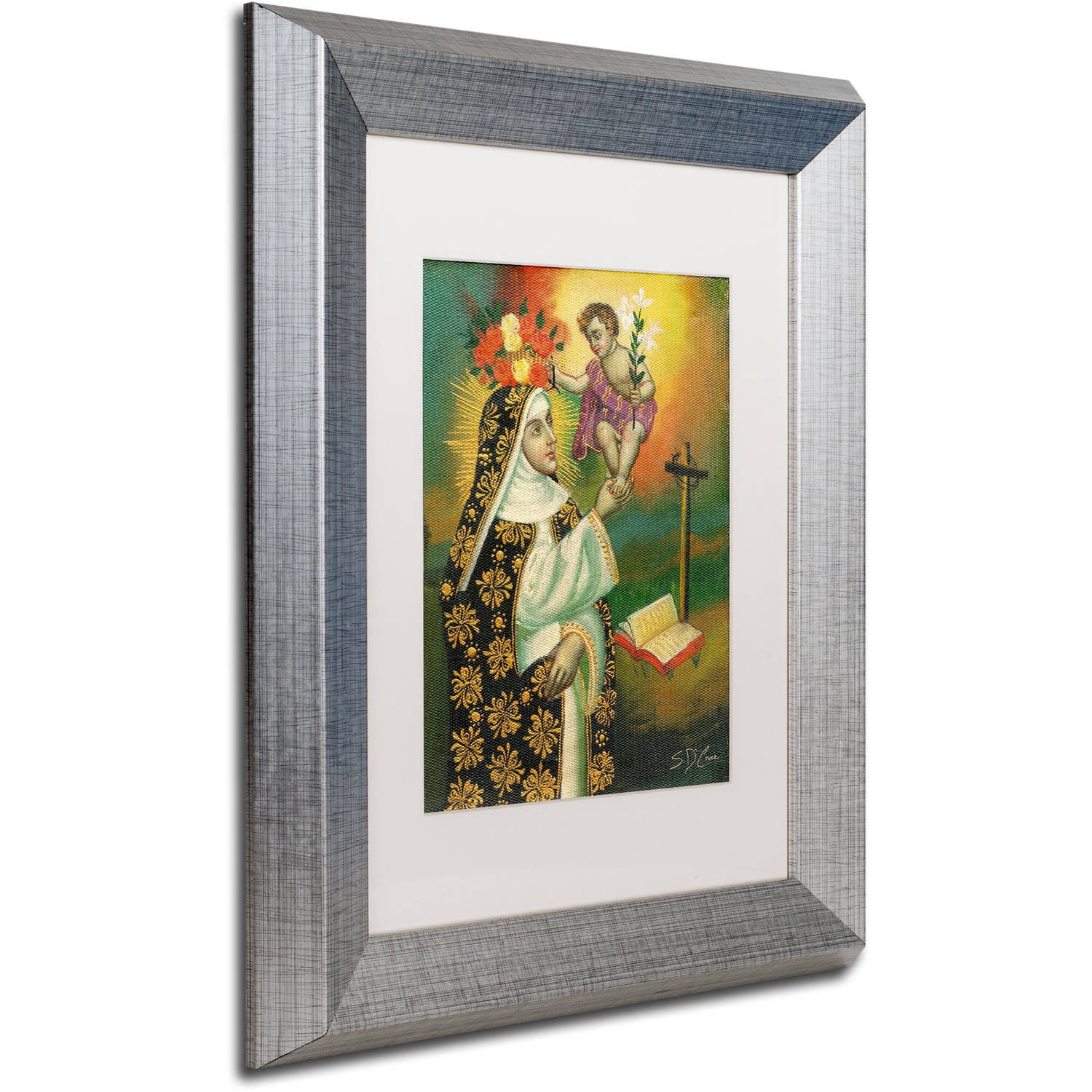 Trademark Fine Art "Mother and Child" Canvas Art by Masters Fine Art, White Matte, Silver Frame