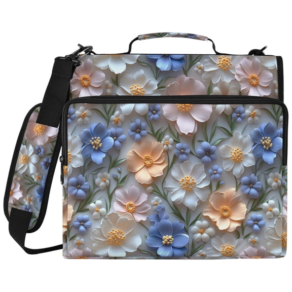 ALAZA Zipper Binder Flower Patern Pattern 2 inch 3 Ring 500 Sheet Capacity Trapper Keeper File Folder Organizer Bag