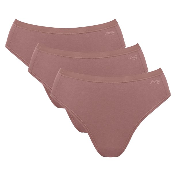 Sloggi Calzoncillos Tai mujer, pack de 3 - GO Daily Cotton Tai 3P, calzoncillos, algodón elástico Marrón L (Large)