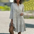 thumbnail image 1 of Qiopertar Robe Décontractée d'Été pour Femmes à Manches Courtes Col en V Mi-Mollet Grandes Économies de Vacances! Moins de 5$ jusqu'à 90 % de Réduction, 1 of 6