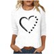 thumbnail image 1 of Tops de Cuello Redondo para las Mujeres Moda Impresa 3/4 Mangas Blusa Casual Top, Estante de Imitación, 1 of 5