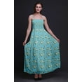 thumbnail image 6 of Bimba Leaves & Arabian Jasmine Floral Print Women Smocked Bodice Beach Sun Dress-Large, 6 of 7