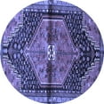 thumbnail image 1 of Ahgly Company Machine Washable Indoor Round Persian Blue Traditional Area Rugs, 5' Round, 1 of 4