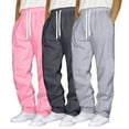 thumbnail image 2 of SLdy 3 Pcs Men's Classic Sweatpants Open Bottom Straight Leg Pockets For Leisure Sports Outdoor Activities Timeless Casual Wear, Pink XXXL, 2 of 8
