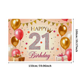thumbnail image 3 of Sparkling 21st Birthday Backdrop Banner with Crown Design, Glittery Balloons and Gift Elements, Ideal for Birthday Party Decorations Photography Props and Party Supplies, 3 of 7