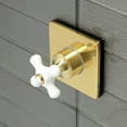 thumbnail image 3 of Kingston Brass KS3047PX 3-Way Diverter Valve with Trim Kit, Brushed Brass, 3 of 7