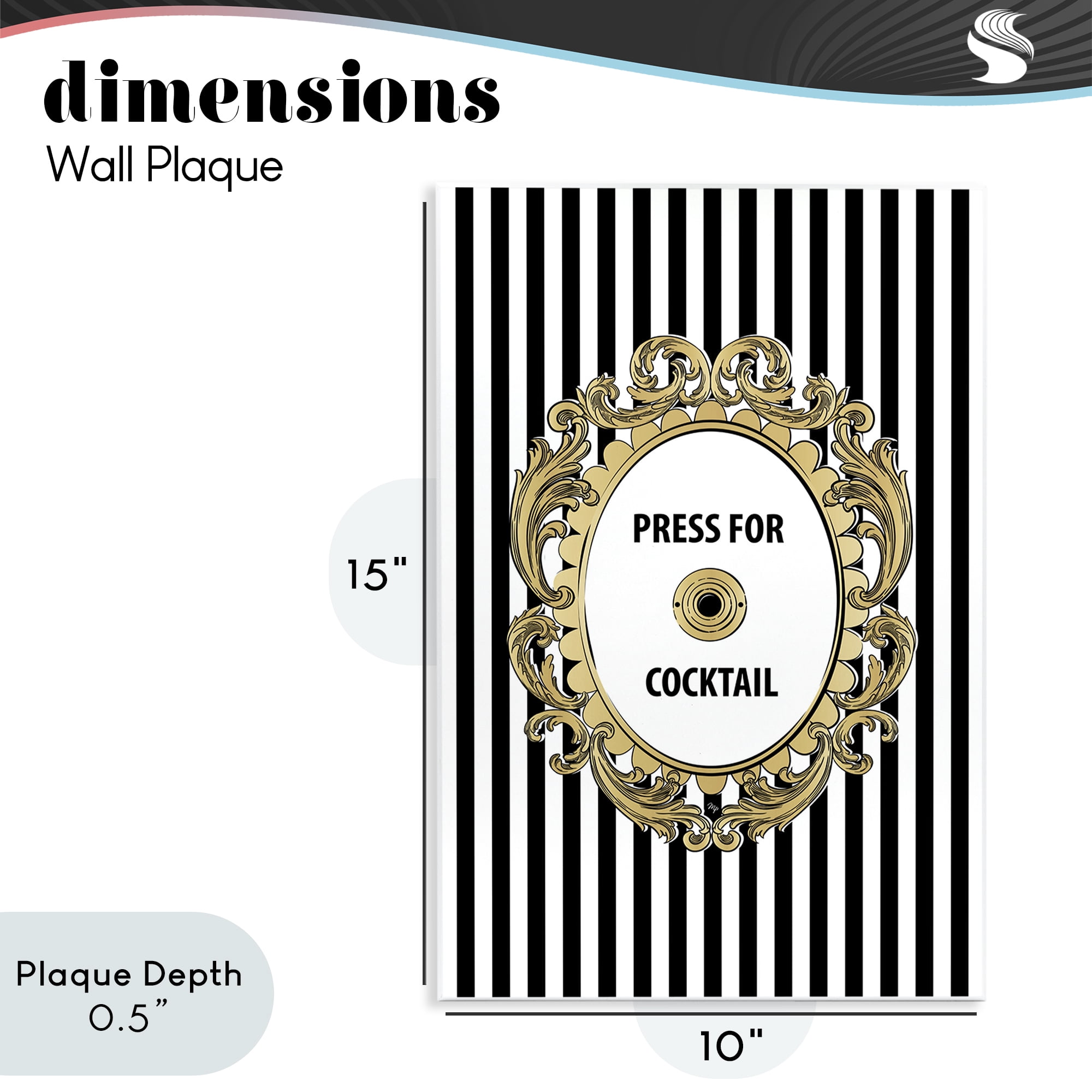 Stupell Industries Press For Cocktail Celebration Wall Plaque Art, design by Martina Pavlova