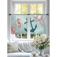thumbnail image 3 of Nautical Anchor Sheer Curtains 45 Inch Long 2 Panels, Pink Jellyfish Seahorse Coral Ocean Marine Light Filtering Rod Pocket Curtains, Sheer Voile Drapes for Living Room Bedroom, 52"x45", 3 of 8