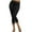 Black, variant on LAVRA Women's Plus Size Cropped Capri Solid Leggings
