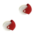 thumbnail image 2 of Inteprter Ayudante de cocina, herramientas de rodillo de DIY, fabricante de galletas, rodillo de celosía, herramienta de Docker Blanco rojo patrón de onda 2piezas, 2 of 6