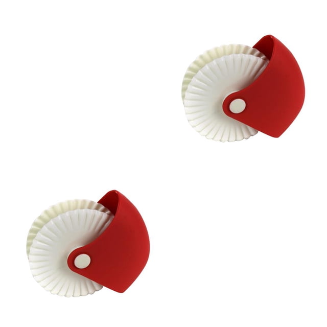 Moyic Recién llegado, rueda de pastelería, decorador, pastel, cortador DIY, pan, cocina, postre rodante, hermoso rodillo de plástico Blanco rojo patrón de onda 2Conjunto
