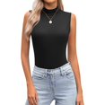 thumbnail image 2 of Youmylove Womens Summer Tops Slim Fit Sleeveless Neck Tank Top Casual Stretch Basic T Shirt Slim Versatile Outfits, 2 of 4