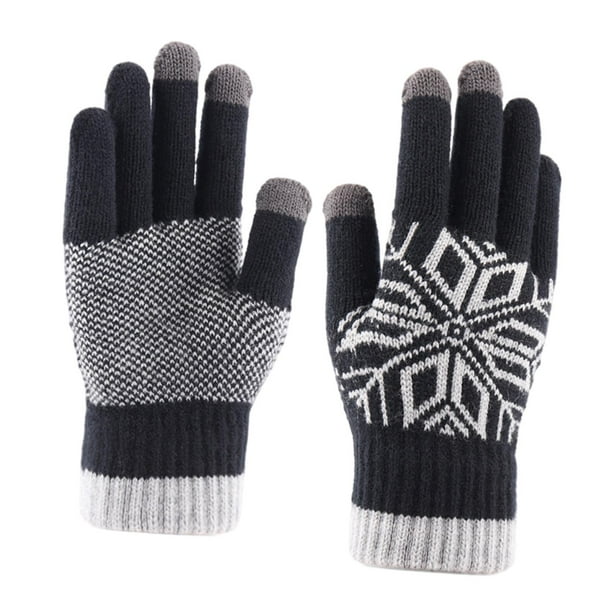 Guantes de invierno jinwen con pantalla táctil forro de cachemira negro 23x11cm