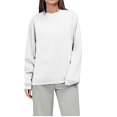 thumbnail image 5 of VISALY Pullover Crewneck Sweatshirt Tunic Sweatshirt Oversized Sweatshirts Hoodies Crewneck Sweaters Casual Tops Comfy Fall 2025 Casual Sweaters Winter Sweatshirts Fashion Sweatshirt Light Ashy S, 5 of 9