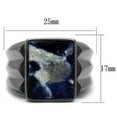 thumbnail image 2 of IP Light Black (IP Gun) Stainless Steel Ring with Semi-Precious Sodalite in Capri Blue for Women Capri Blue Stone Color Style TK3012 Size 9, 2 of 4