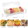 thumbnail image 3 of Serveur de Condiments Transparent 5 Plateaux avec Couvercle Compartiments Amovibles Réutilisables Caddy de Condiments Réfrigérés Conteneur de Service de Fruits Transparent, 3 of 9