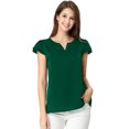 thumbnail image 1 of Camiseta Manga Tulipán Cuello En V Básico Allegra K Verde XL, 1 of 6