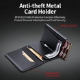 thumbnail image 3 of Wallets for Men, Pop up Men's Simple Genuine Leather Wallet Rfid Blocking, Credit Card Holder Anti-Theft, Slim, Minimalist, Front Pocket, Id Window (Black#1), 3 of 7