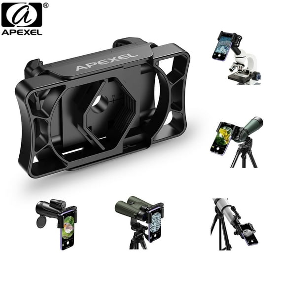 APEXEL Universal Phone Adapter for Monoculars Binoculars Mobile Phone Holder Clip For Smartphones Eyepiece Diameter 23 To 50mm
