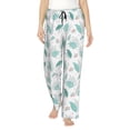 thumbnail image 2 of Lsque Leaf Print Green Print Women's Pajama Pants, Lounge Pant - Comfortable Home Wear,Elastic Waistband, Stylish Design-XX-Large, 2 of 9