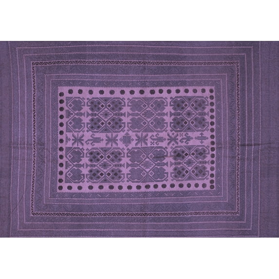 Ahgly Company Indoor Rectangle Southwestern Blue Country Area Rugs, 4' x 6'