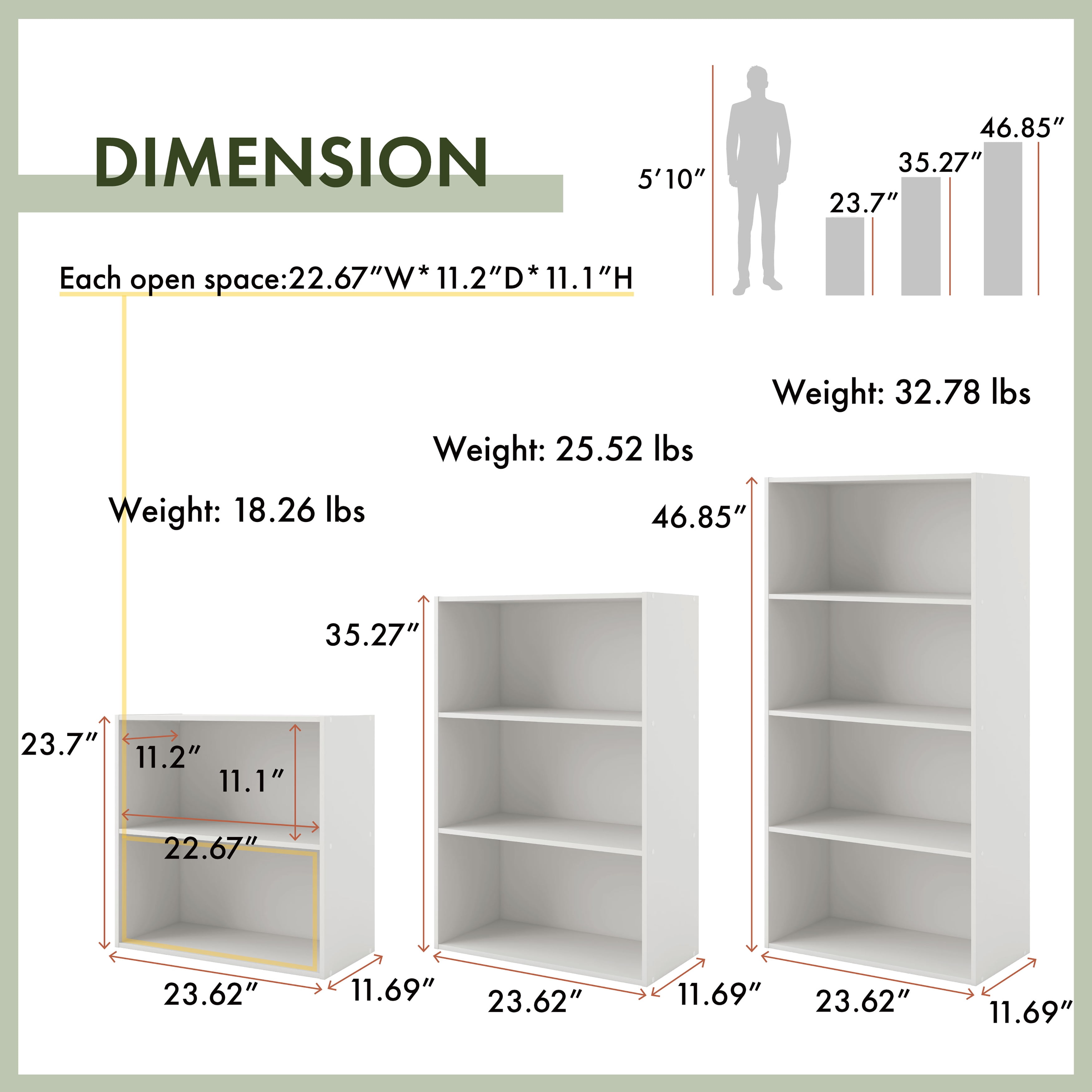 Furniture of America Brooks Stackable 4-Tier Wood White Bookcase