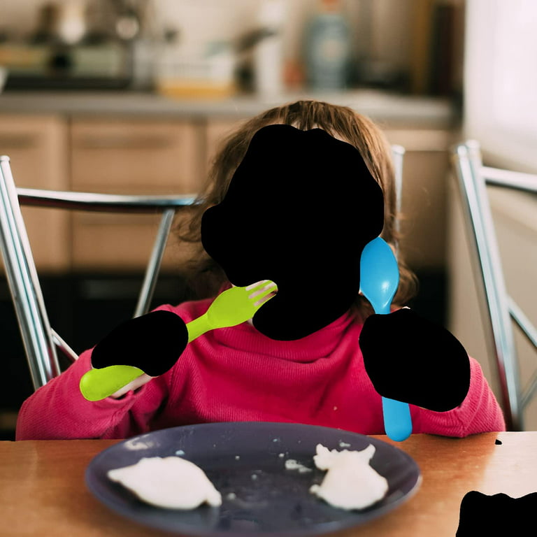18Pcs Plastic Toddler Utensils Set Kids Spoons Forks Knife Colored Baby  Flatware Set Silverware Set Reusable Plastic Utensils BPA Free Dishwasher  Safe
