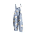 thumbnail image 2 of Women Linen Overalls Summer Casual Floral Printed Loose Fit Jumpsuits Boho Wide Leg Rompers Pants with Pockets Blue XL, 2 of 6