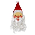 thumbnail image 1 of Inteprter Máscara roja de Papá Noel, gorro navideño, barba, divertida y realista, máscara de Papá Noel, máscaras extravagantes de cabeza Kits de decoración para fiestas Estilo 1, 1 of 6