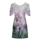 thumbnail image 5 of Puntoco Vestido Casual Estampado Con Cuello Redondo Y Manga Corta Con Hombros Descubiertos Para Mujer Vestido De Manga Corta Con Cuello Redondo Púrpura M,Regalos Para Mujer Joven, 5 of 5